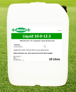 Angus Turf Care 10-0-12.5 + Seaweed & Humates 10L